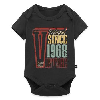 1968 Anniversaire Année de naissance Année de construction Vintage Rétro - Body à manches courtes Premium Bébé - noir - Devant