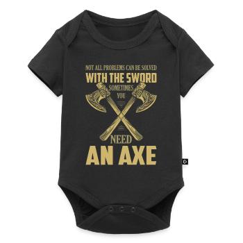 Not All Problems Can Be Solved With The Sword Viki - Baby Premium Kurzarmbody - Schwarz - Vorne
