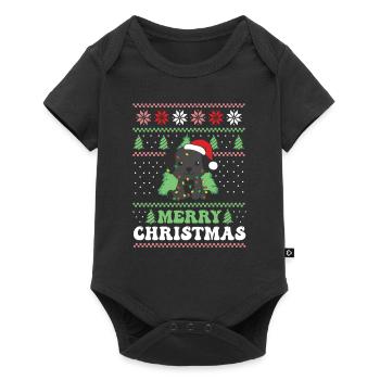 Joyeux Noël rétro moche Noël Labrador - Body à manches courtes Premium Bébé - noir - Devant