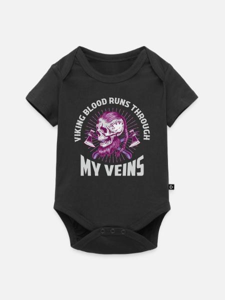 Viking Blood Runs Through My Veins Norse Odin - Baby Premium Kurzarmbody - Schwarz