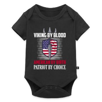 Viking By Blood American By Birth Patriot By Choic - Baby Premium Kurzarmbody - Schwarz - Vorne