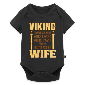 Viking I Do What I Want When I Want Odin - Baby Premium short-sleeve bodysuit - black - Front