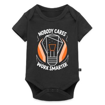 No one cares Work smarter motivation - Baby Premium short-sleeve bodysuit - black - Front