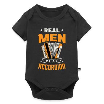Real Man joue de l’accordéon / Chemise de musique accordéon - Body à manches courtes Premium Bébé - noir - Devant
