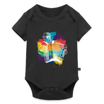 Accordéon, Design de musique coloré - Body à manches courtes Premium Bébé - noir - Devant
