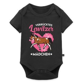 Verrücktes Lewitzer Mädchen - Baby Premium Kurzarmbody - Schwarz - Vorne