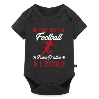 football joueur cadeau enfant homme garcon - Body à manches courtes Premium Bébé - noir - Devant