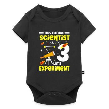 This future scientist is 3 Let - Baby Premium short-sleeve bodysuit - black - Front