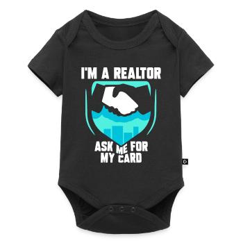 I'm a real estate agent asking me for my card - Baby Premium short-sleeve bodysuit - black - Front