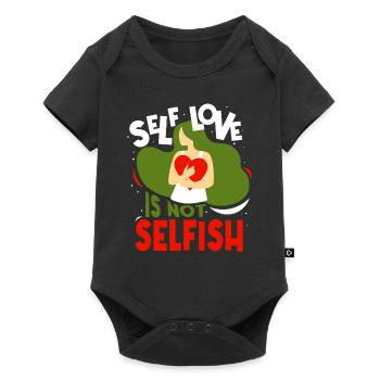 Self-love is not selfish Love Selfish - Baby Premium short-sleeve bodysuit - black - Front