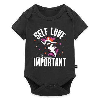 Self-love is important positive Self-love sweet - Baby Premium short-sleeve bodysuit - black - Front