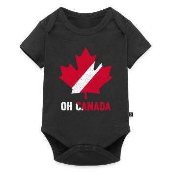 Ach Kanada - Baby Premium Kurzarmbody - Schwarz - Vorne