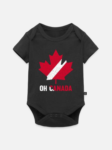 Ach Kanada - Baby Premium Kurzarmbody - Schwarz