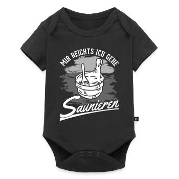 Mir reichts Ich gehe Saunieren Sauna Saunagänger - Baby Premium Kurzarmbody - Schwarz - Vorne