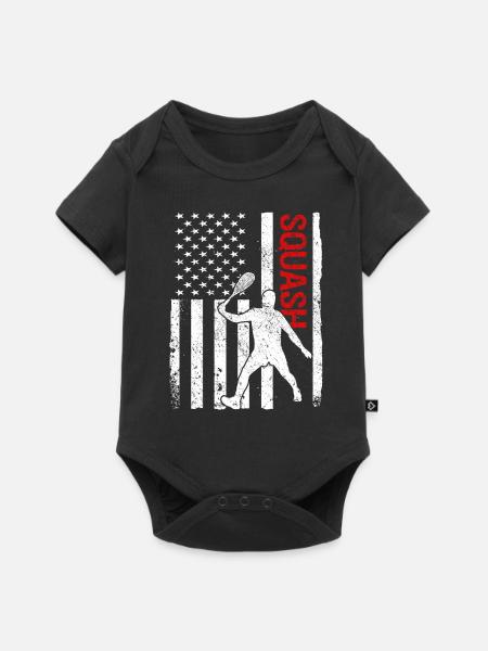 Squash Spieler - Baby Premium Kurzarmbody - Schwarz