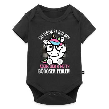 Du denkst ich bin klein lieb & nett Böser Fehler! - Baby Premium Kurzarmbody - Schwarz - Vorne