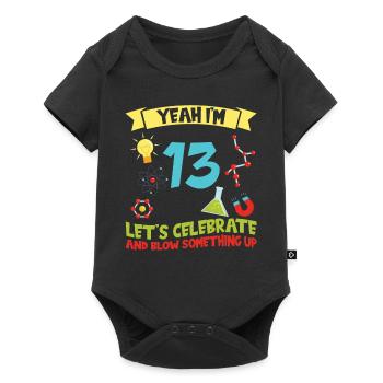 yes I'm 13 - Science Birthday - Baby Premium short-sleeve bodysuit - black - Front