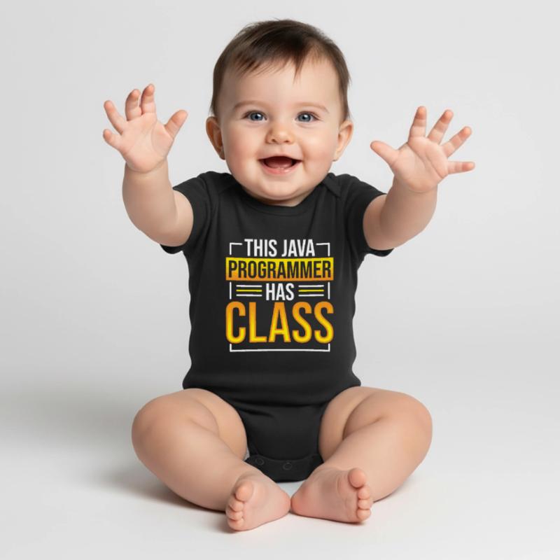 Ce programmeur Java a un codage de programmation de classe Body à manches courtes Premium Bébé