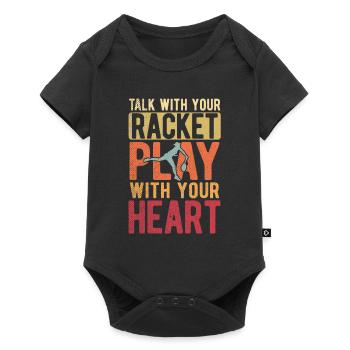 Tennisplatz Spruch Für Tennis - Baby Premium Kurzarmbody - Schwarz - Vorne