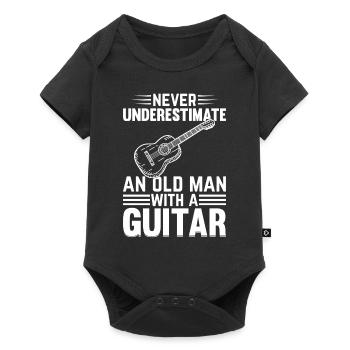 Ne sous-estimez jamais un vieil homme avec une guitare - Gui - Body à manches courtes Premium Bébé - noir - Devant