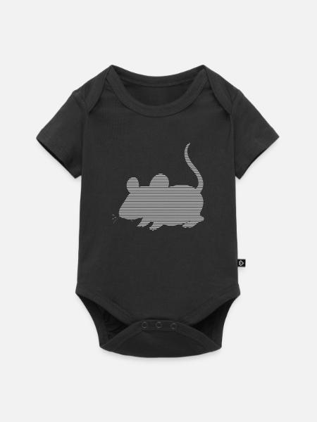 Maus - Baby Premium Kurzarmbody - Schwarz