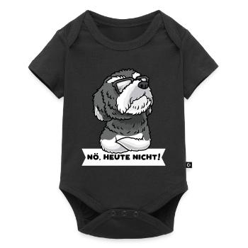 Schnoodle Hund Mit Sonnenbrille Stur - Baby Premium Kurzarmbody - Schwarz - Vorne