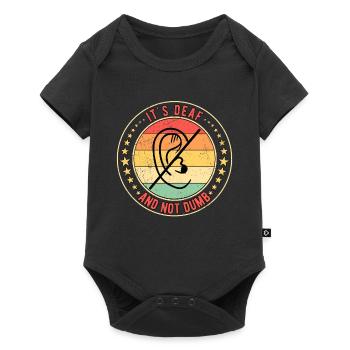 Gehörlos Gehörloser It's Deaf Not Dumb - Baby Premium Kurzarmbody - Schwarz - Vorne