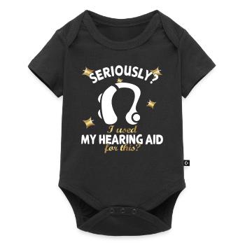 Hearing impaired Deaf childbearing language - Baby Premium short-sleeve bodysuit - black - Front