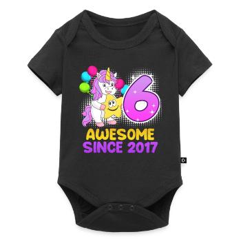 6th birthday daughter girl 6 years - Baby Premium short-sleeve bodysuit - black - Front