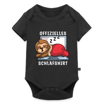 Offizielles Schlafshirt Niki Faultier - Baby Premium Kurzarmbody - Schwarz - Vorne