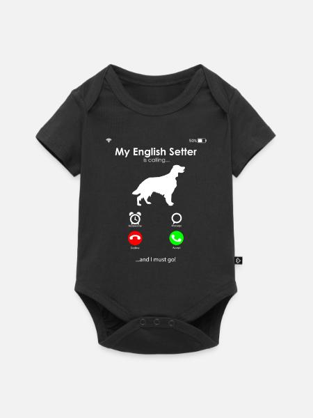 English Setter - Baby Premium Kurzarmbody - Schwarz
