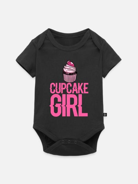 Cupcake Mädchen Backen Törtchen - Baby Premium Kurzarmbody - Schwarz