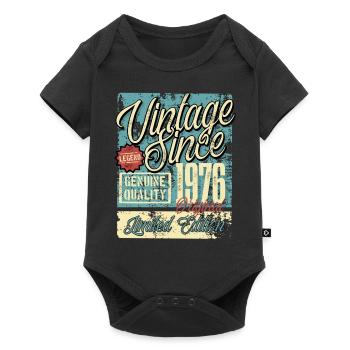 1976 Anniversaire vintage vintage rétro légende - Body à manches courtes Premium Bébé - noir - Devant