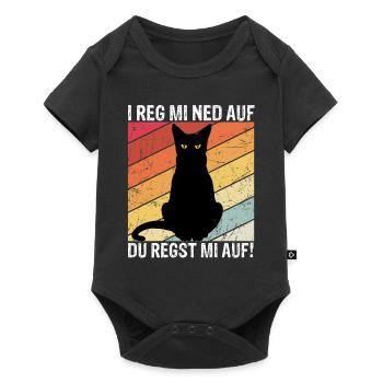 I reg mi ned auf du regst mi auf schwarze Katzen D - Baby Premium Kurzarmbody - Schwarz - Vorne