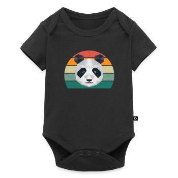 Panda Panda Ours Panda Ours Feuilles de bambou Panda - Body à manches courtes Premium Bébé - noir - Devant