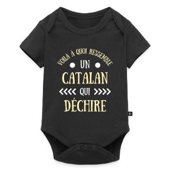 catalan qui déchire humour catalogne homme cadeau - Body à manches courtes Premium Bébé - noir - Devant