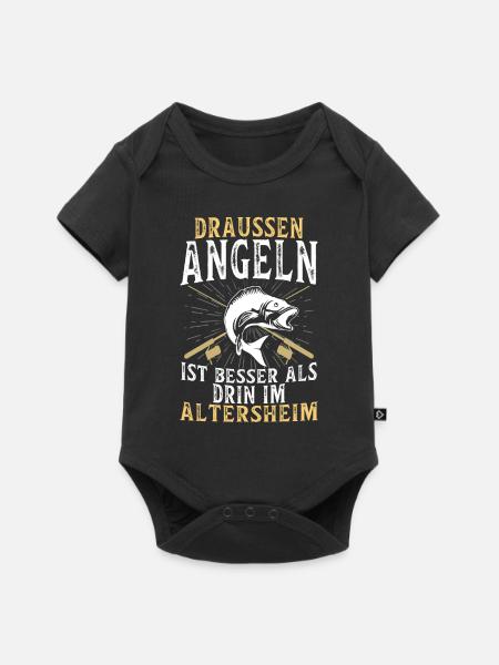 Angeln - Baby Premium Kurzarmbody - Schwarz