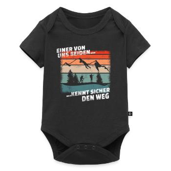 Wandern Zubehör Wanderer Motiv - Baby Premium Kurzarmbody - Schwarz - Vorne
