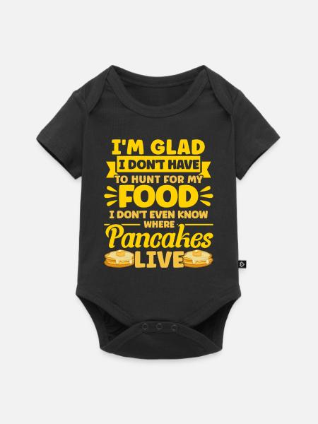Pfannkuchen Frühstückspfannkuchen Fluffiger Flachk - Baby Premium Kurzarmbody - Schwarz