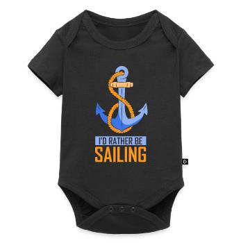 I would rather sail sailboat captain - Baby Premium short-sleeve bodysuit - black - Front