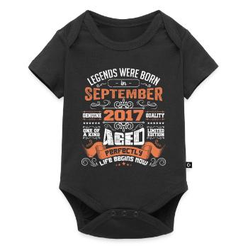 legends were born in September 2017 | gift ideas - Body à manches courtes Premium Bébé - noir - Devant
