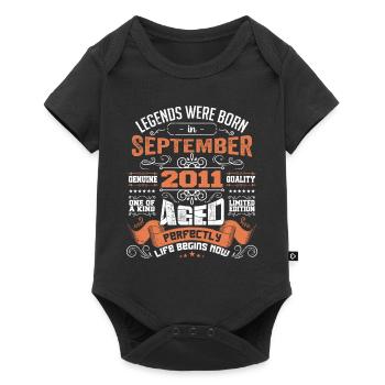 legends were born in September 2011 | gift ideas - Body à manches courtes Premium Bébé - noir - Devant
