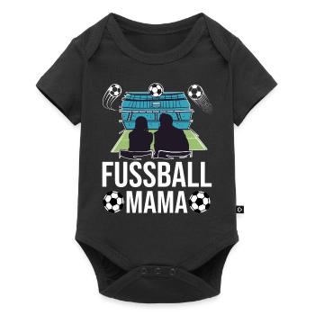 Fussballer Fussball Mama Mutter Fußball - Baby Premium Kurzarmbody - Schwarz - Vorne