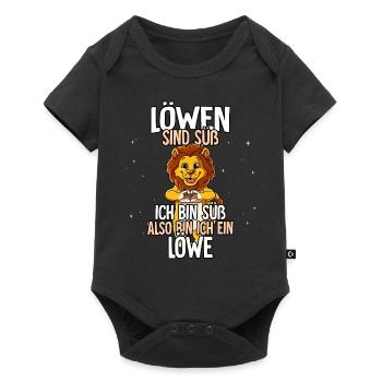 Löwen Sind Süß Löwe - Baby Premium Kurzarmbody - Schwarz - Vorne