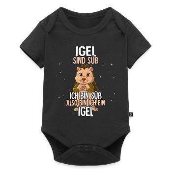 Igel Sind Süß Igel - Baby Premium Kurzarmbody - Schwarz - Vorne