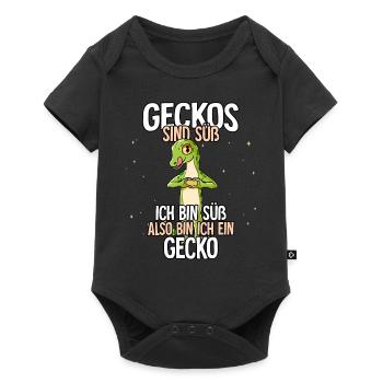 Geckos Sind Süß Gecko - Baby Premium Kurzarmbody - Schwarz - Vorne