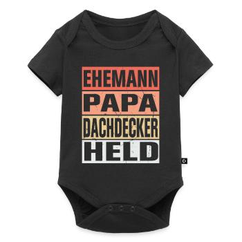 Dachdecker Vater Ehemann Held - Baby Premium Kurzarmbody - Schwarz - Vorne