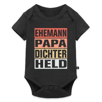 Dichter Vater Ehemann Held - Baby Premium Kurzarmbody - Schwarz - Vorne