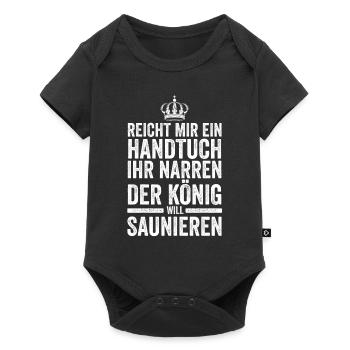 Wellness Saunieren Sauna - Baby Premium Kurzarmbody - Schwarz - Vorne