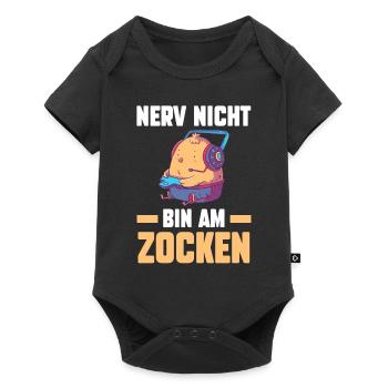 Nerv Nicht Bin Am Zocken Küken Gamer - Baby Premium Kurzarmbody - Schwarz - Vorne